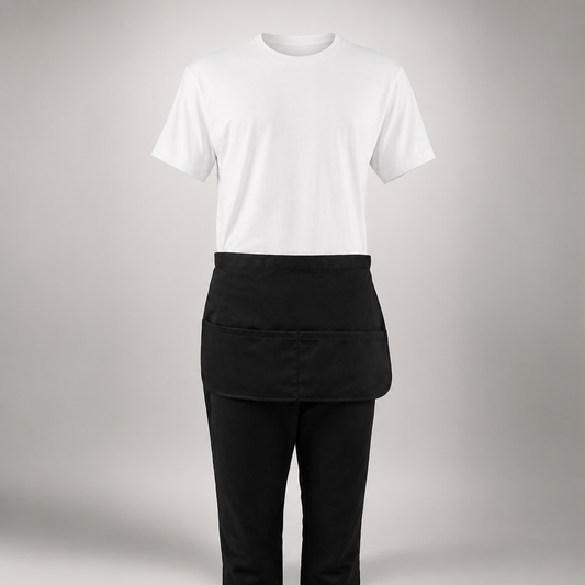 Commercial Staff Apron with Money Pocket - Black 450mm