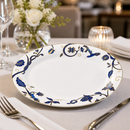 Commercial Bone China Oval Trays 365x275mm - 6 Pack