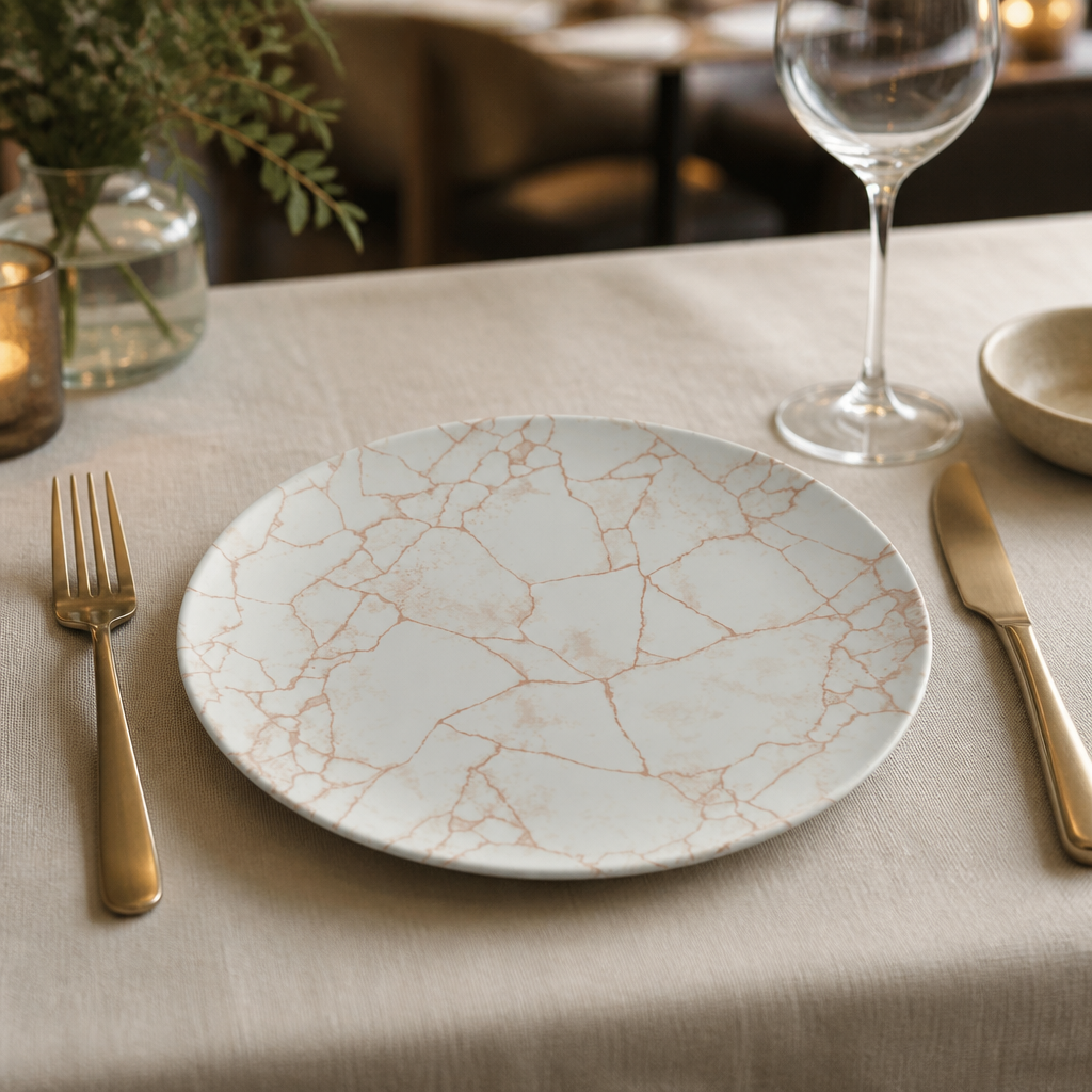 Commercial Kintsugi Coupe Plates Coral 285mm 12 Pack