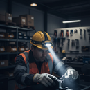 Premium LED Head Torch with Constant Lighting Technology and Helmet Mounting Plate - Perfect for Hands-Free Work