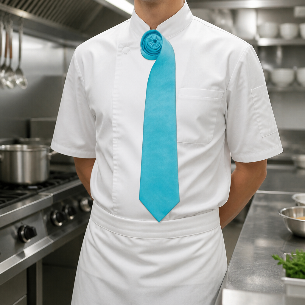 Turquoise Polyester Uniform Tie 10cm Blade Width 144cm Length