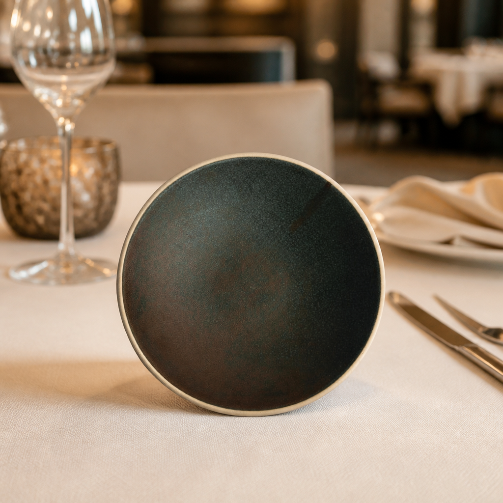 Commercial Shallow Tapered Bowls Green Verdigris 200mm 6 Pack