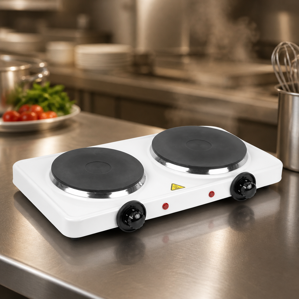 Commercial Countertop Boiling Hob Double 2500W 302mm Depth