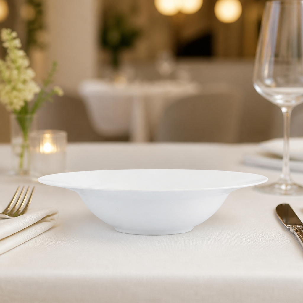 Commercial Porcelain Bowls 184mm for fine dining, 6 pack