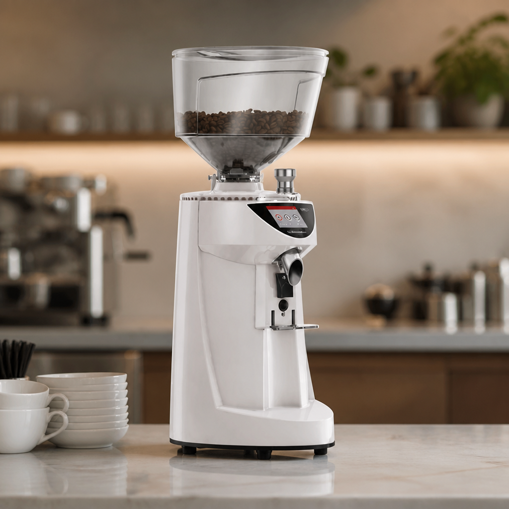 Commercial coffee grinder with 3kg capacity and whisper-quiet performance