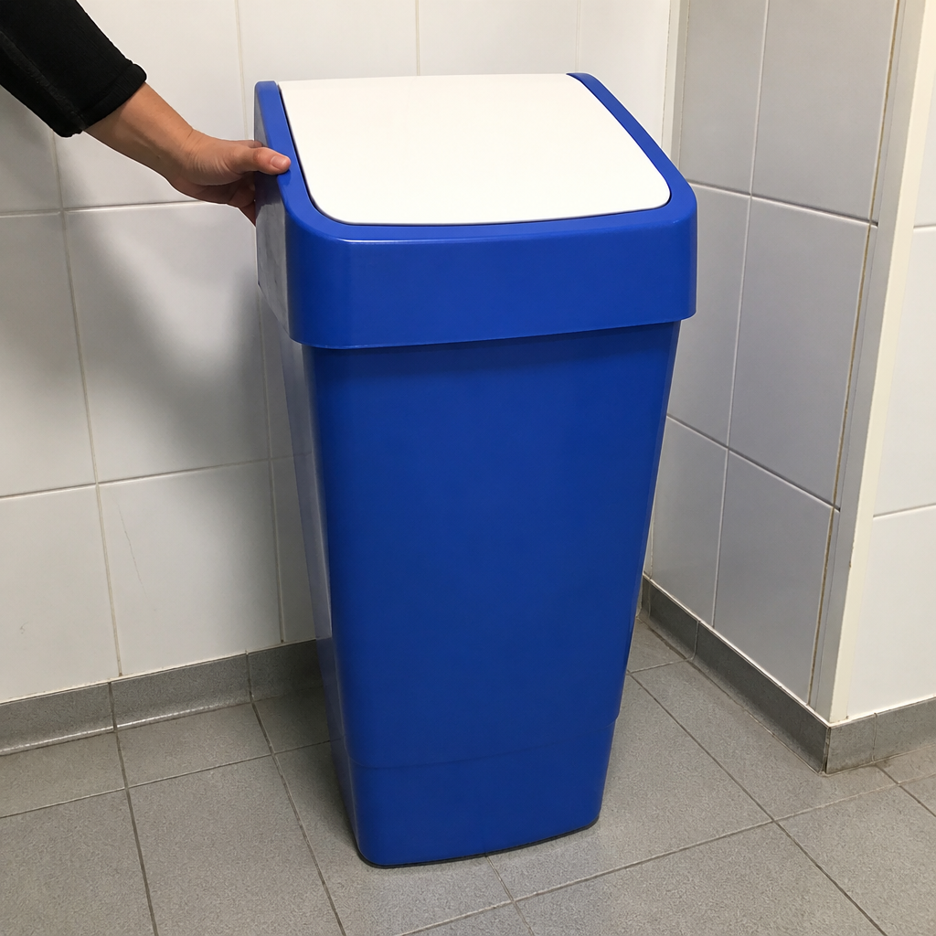 Commercial Swing Top Waste Bin 50L in blue