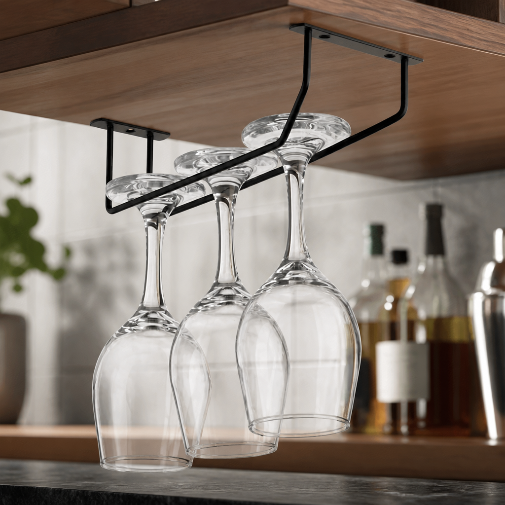 Commercial Wine Glass Rack 254mm Black Wire Storage Solution