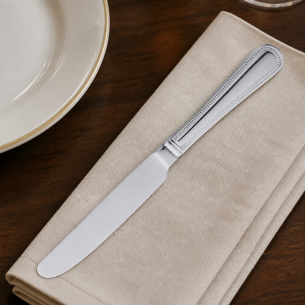 Commercial Dessert Knives 12 Pack Beaded Design Stainless Steel