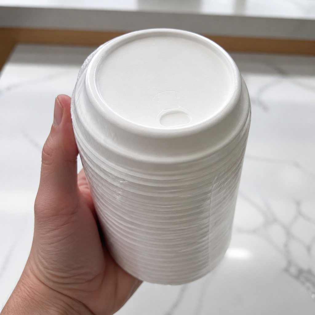 Compostable hot cup lids for 79-Series coffee cups, 1000 pack