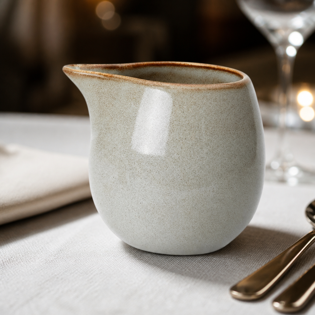 Commercial 170ml Vitrified China Milk Jug - 12 Pack