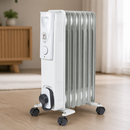 1.5kW Portable Oil Filled Radiator with Castors and 3 Settings