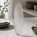 400mm Clear Glass Oval Platters - 6 Pack Commercial Serving Dish