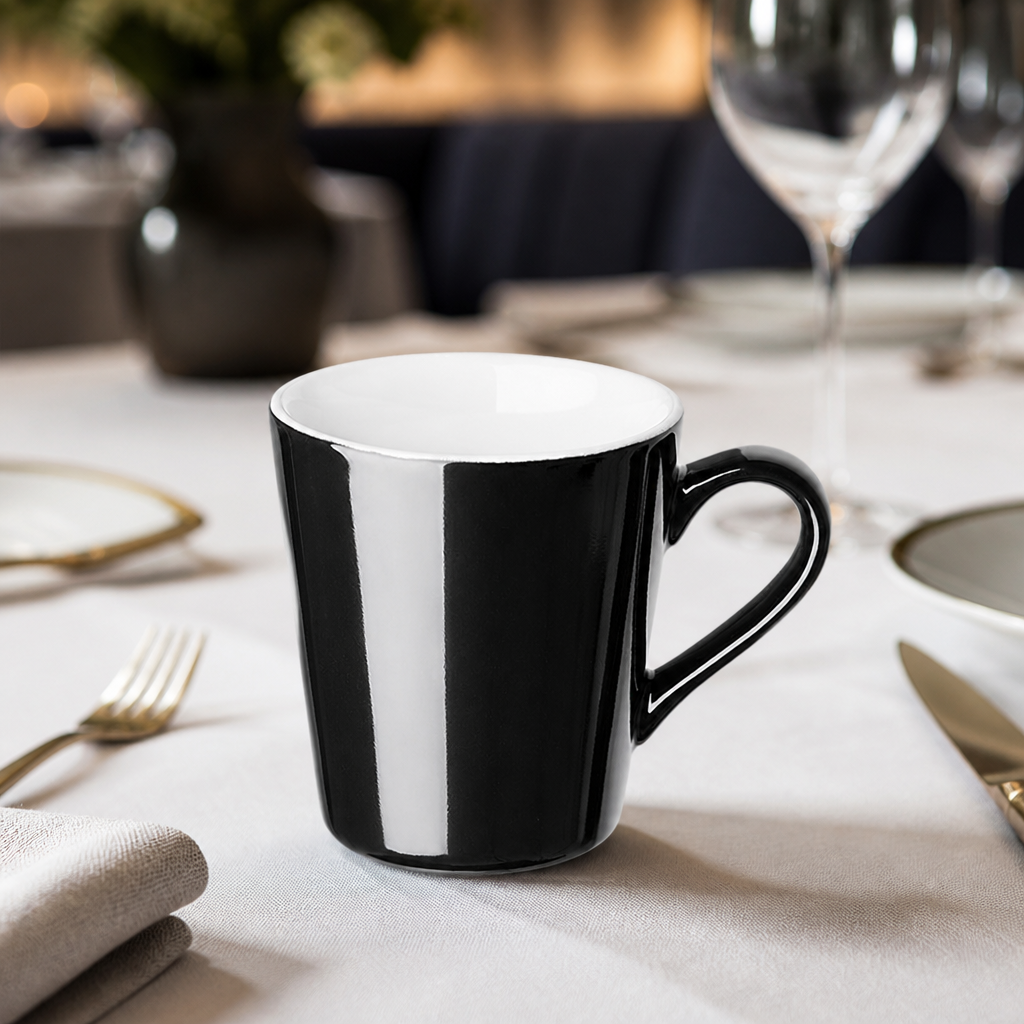 Commercial Flat Cups 170ml Pack of 12 Stoneware