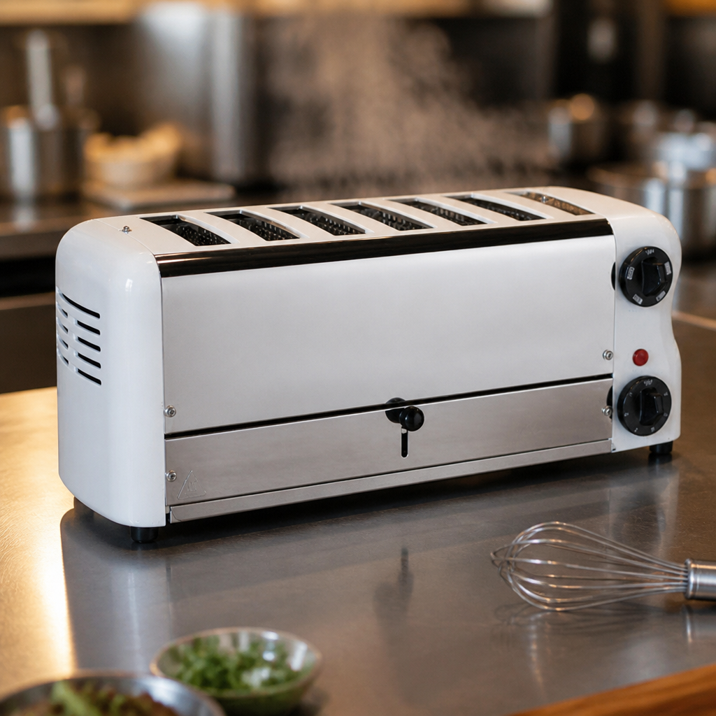 Commercial 6 Slot Toaster with additional elements and cage