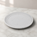 Commercial Flat Round Plates White Speckle 220mm 6 Pack