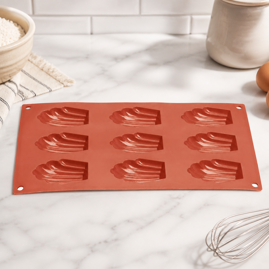 Commercial Silicone Madeleine Mould 9 Cup Flexible Design