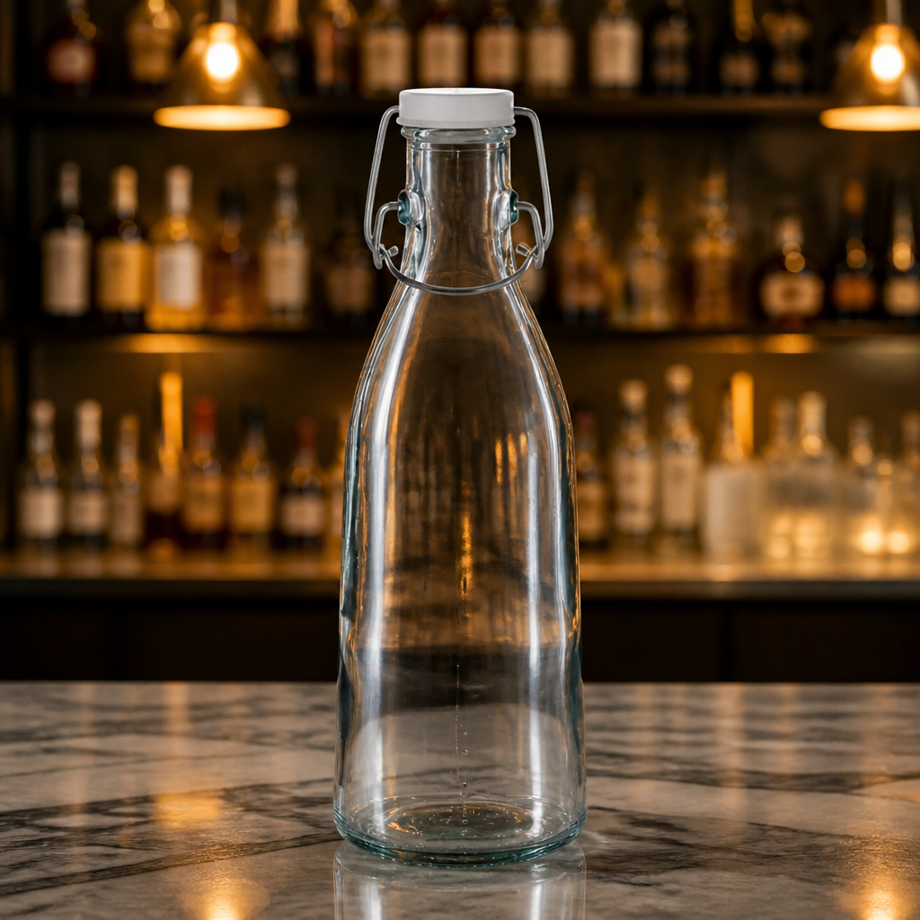 1L Recycled Glass Swing Top Bottles - 6 Pack