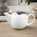 Commercial White Teapot 510ml with Removable Filter