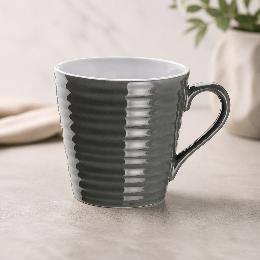 340ml Commercial Cafe Aroma Mugs Charcoal 6 Pack