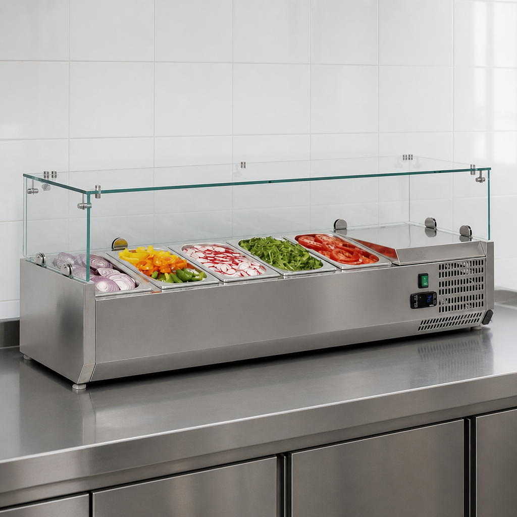 Commercial Countertop Prep Fridge 5x 1/4GN