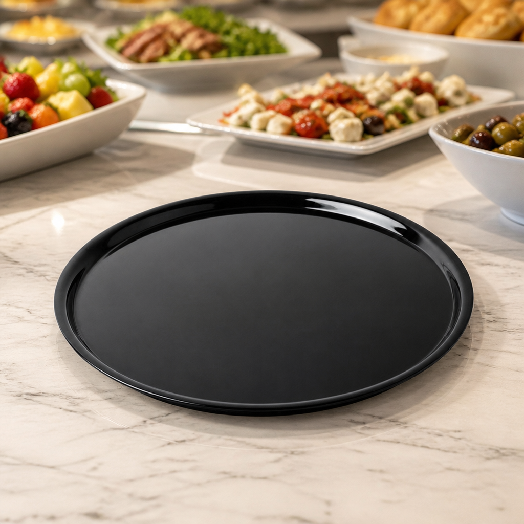 300mm Round Melamine Tray for commercial catering use
