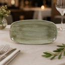 Commercial Rectangular Plates 298mm Green 12 Pack Stonecast