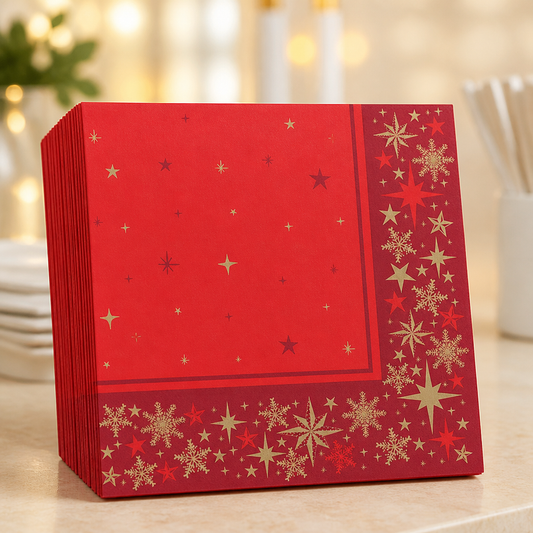 Commercial Disposable Party Napkins Merry & Bright 330mm 1000 Pack
