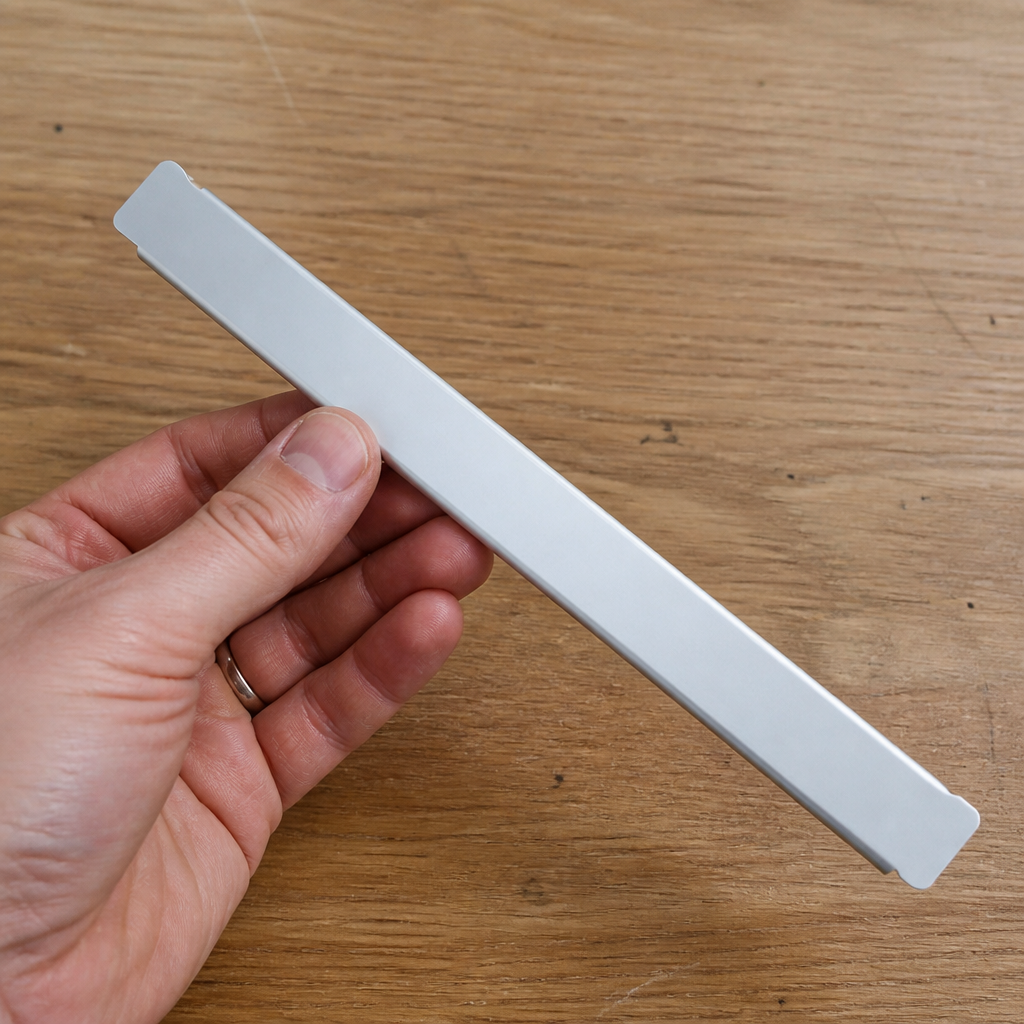 Commercial stainless steel side support for countertop prep fridges