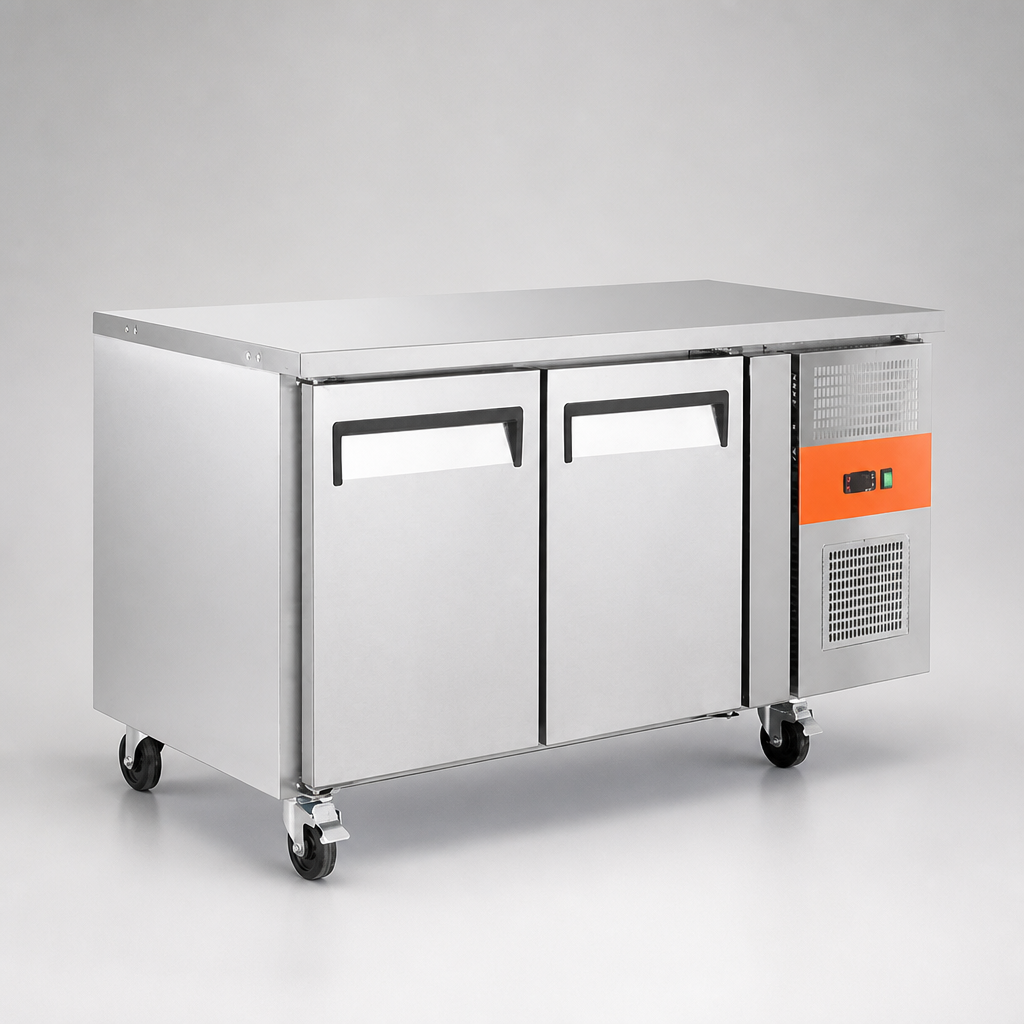 282Ltr Commercial Double Door Counter Freezer Stainless Steel