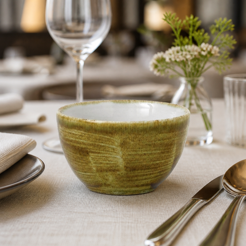 Commercial Olive Sugar Bowls 8oz Porcelain 12 Pack