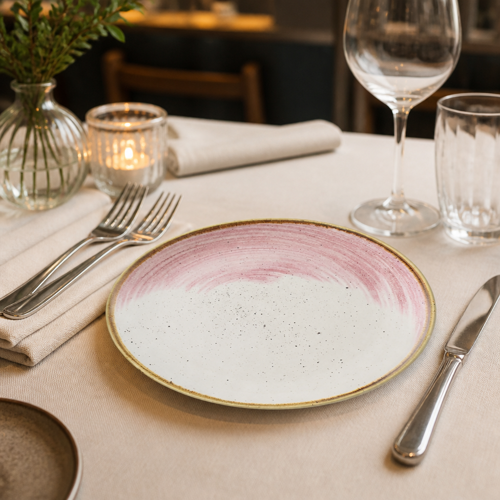 Commercial Coupe Plates 220mm in Petal Pink, 12 Pack