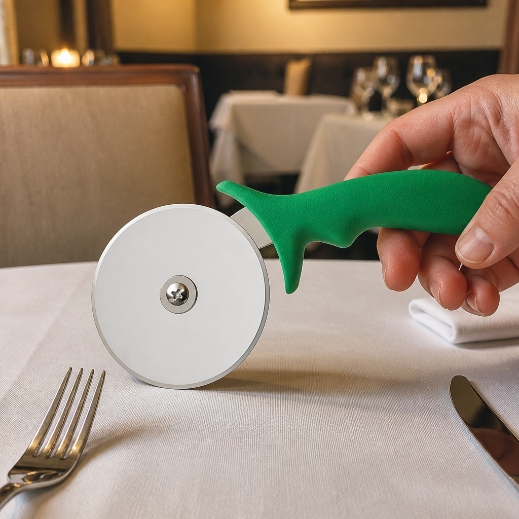 4" Commercial Pizza Wheel with Stainless Steel Blade Green