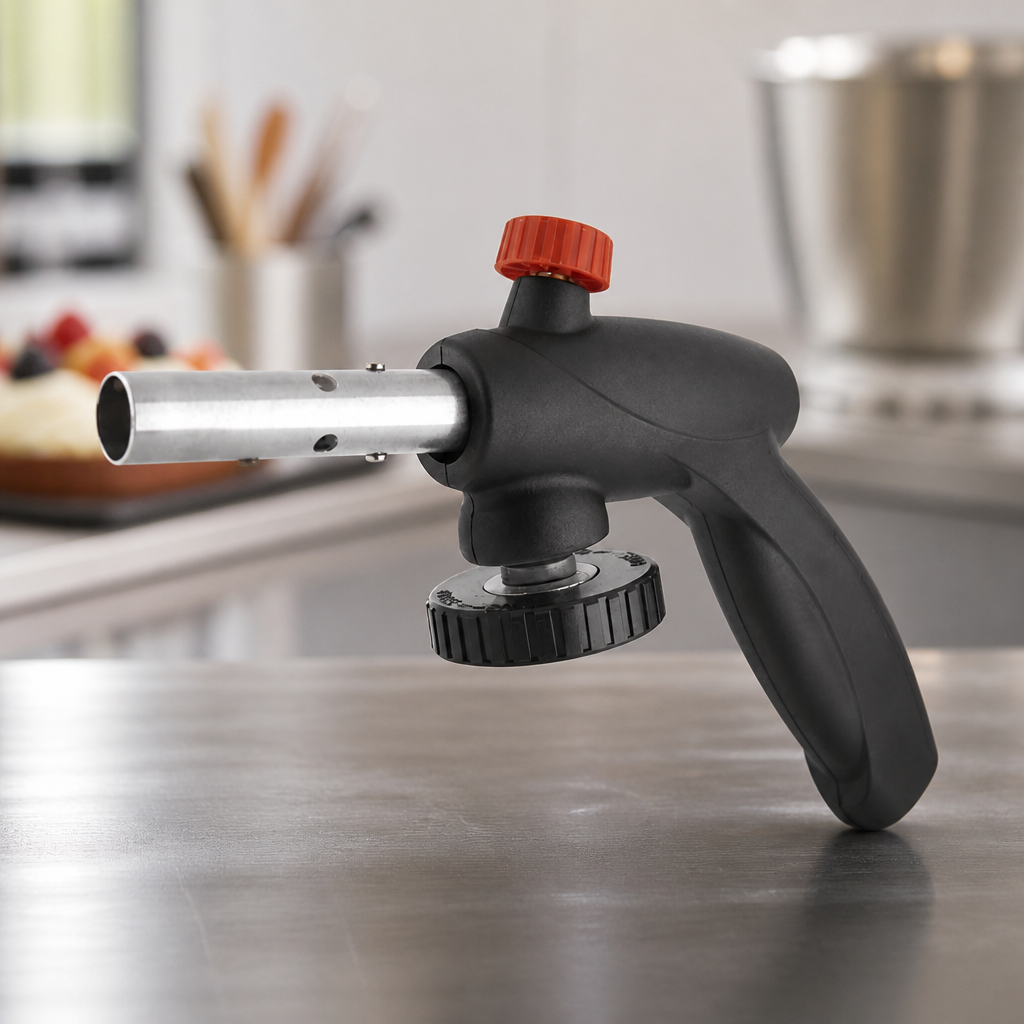 Commercial Chef's Blow Torch with Clip-On Handle and Safety Features