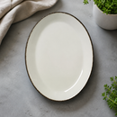 Commercial Charcoal Dapple Oval Coupe Plates 280mm 12 Pack