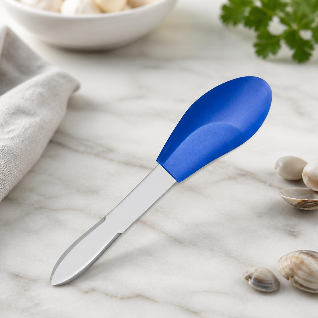 Commercial Curved Scalloped Shell Knife for Seafood Prep