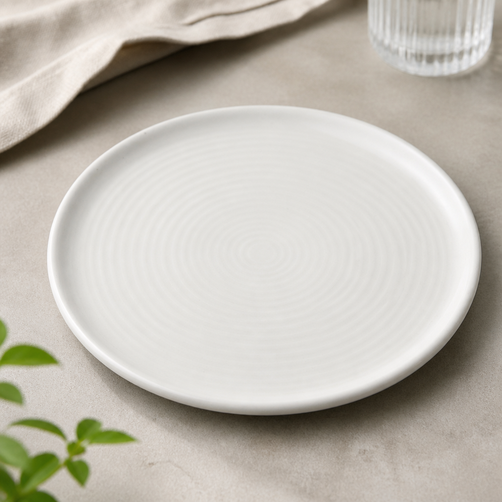 Commercial Vitrified Stoneware Flat Plates 250mm - 6 Pack