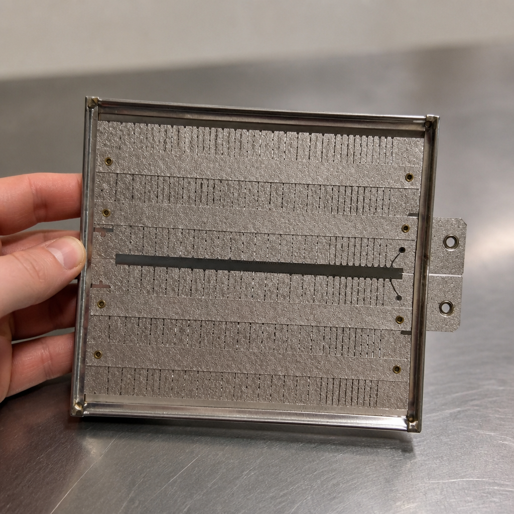 Commercial toaster end element for 6 slice toasters