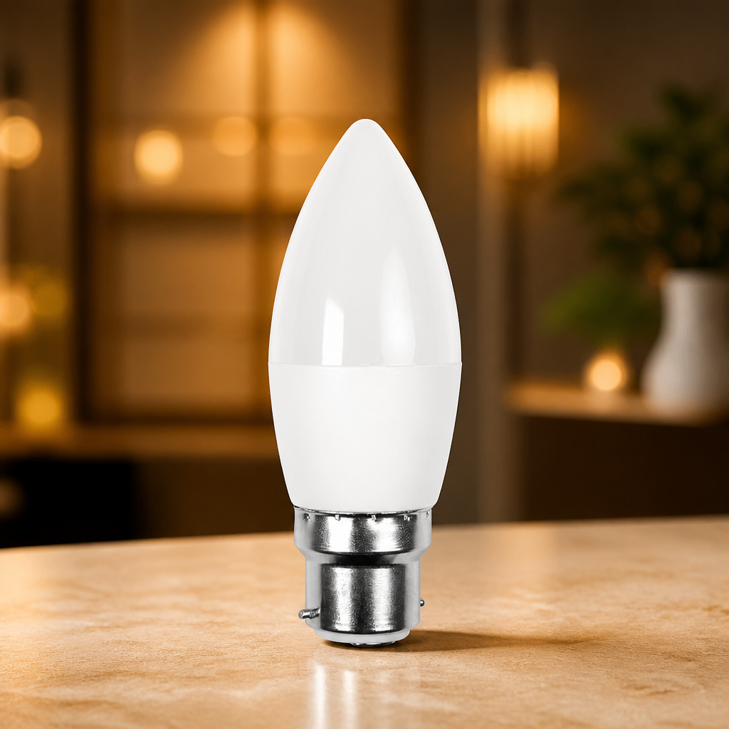 LED Candle Bulbs Bayonet Cap Warm 6W Pack of 10