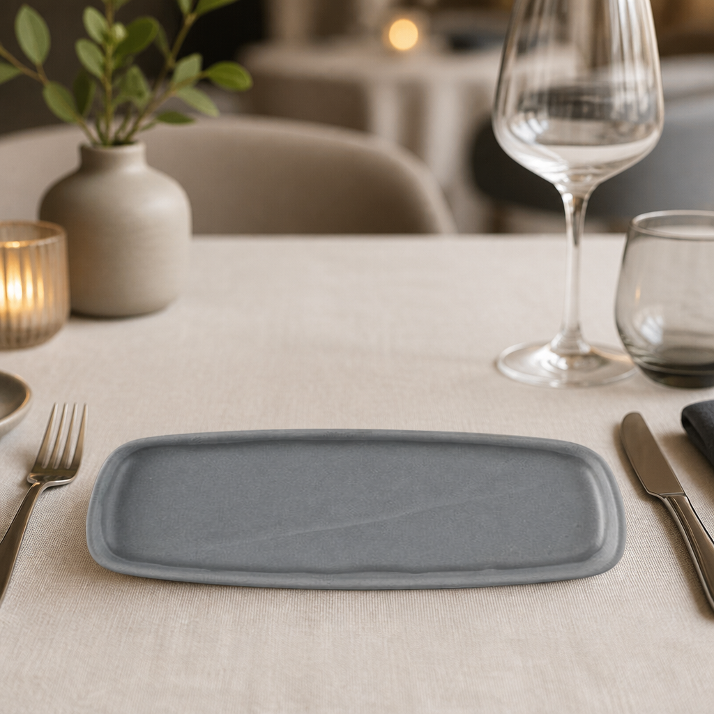 Commercial Oblong Plates 254x77mm Seattle Grey 6 Pack