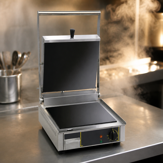 Commercial Single Flat Plate Contact Grill for Panini Cooking