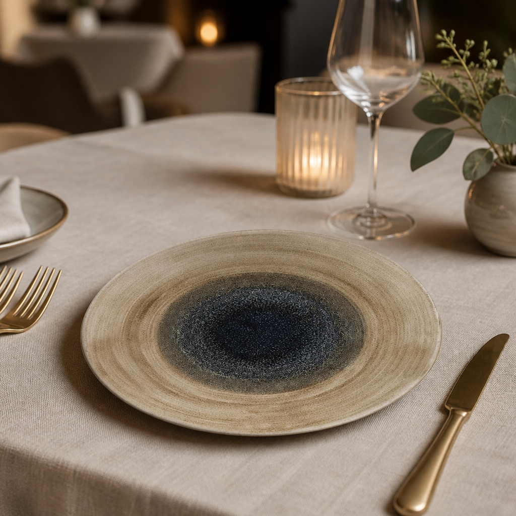 Commercial Deep Coupe Plates 281mm Natural Rustic Design