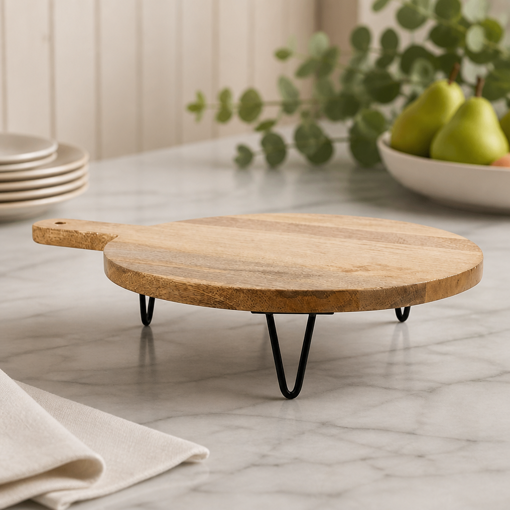 Commercial Round Display Stand Mango Wood 400x300mm