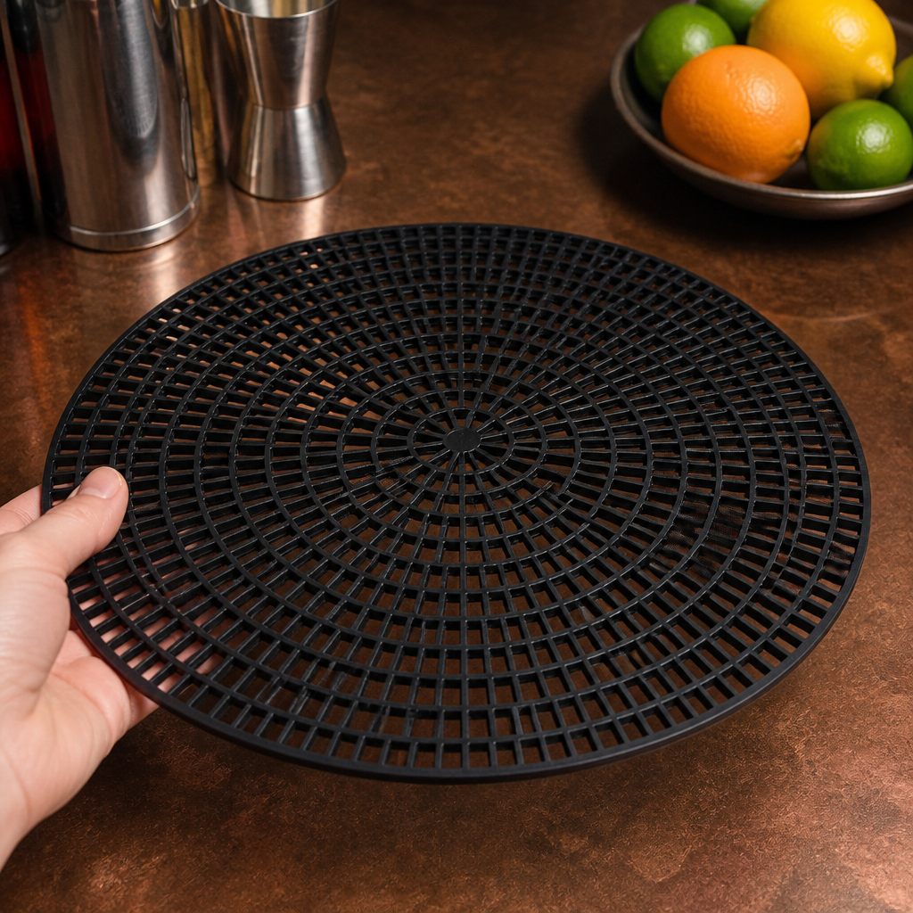 Commercial Non-Slip Bar Mat 310mm Black Plastic Surface