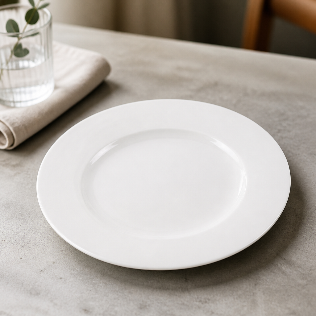 Commercial Wide Rim Flat Profile Plates 275mm - 6 Pack