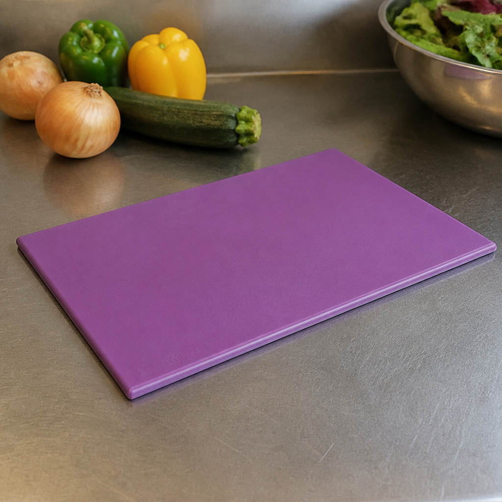Commercial Purple Chopping Board 450x300mm for allergen safety