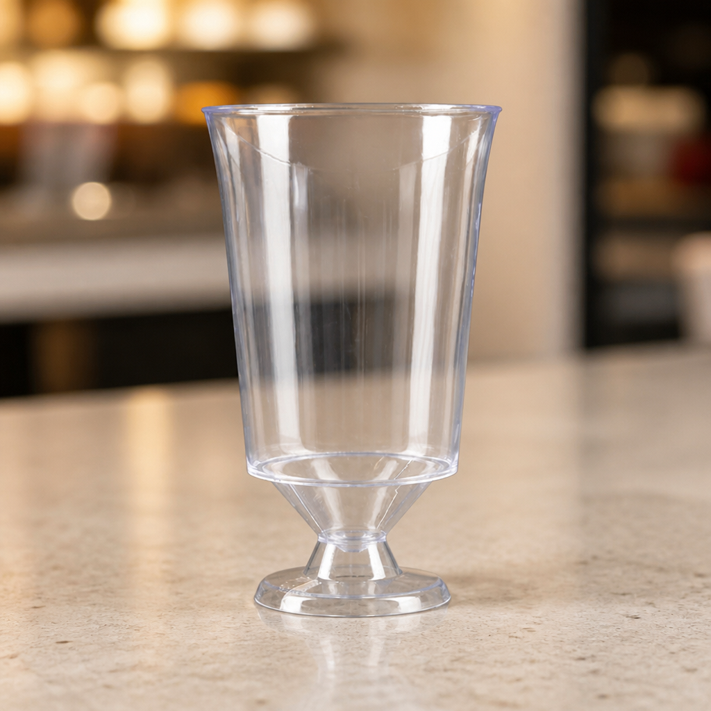 10 pack of 175ml disposable clear wine glasses