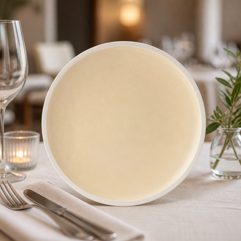 Commercial Vitrified Porcelain Plates 265mm Vanilla 6 Pack