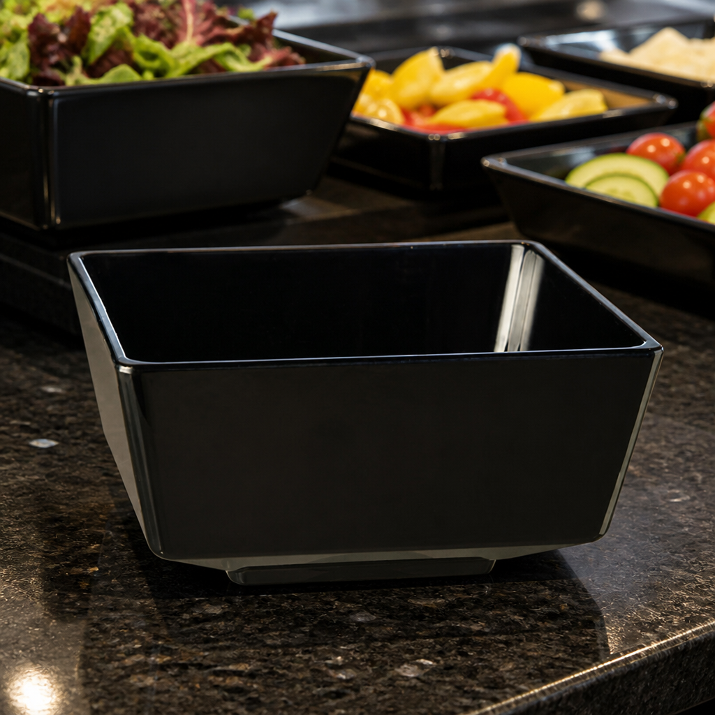 Commercial Melamine Float Bowl 1.5L 190x190mm Black