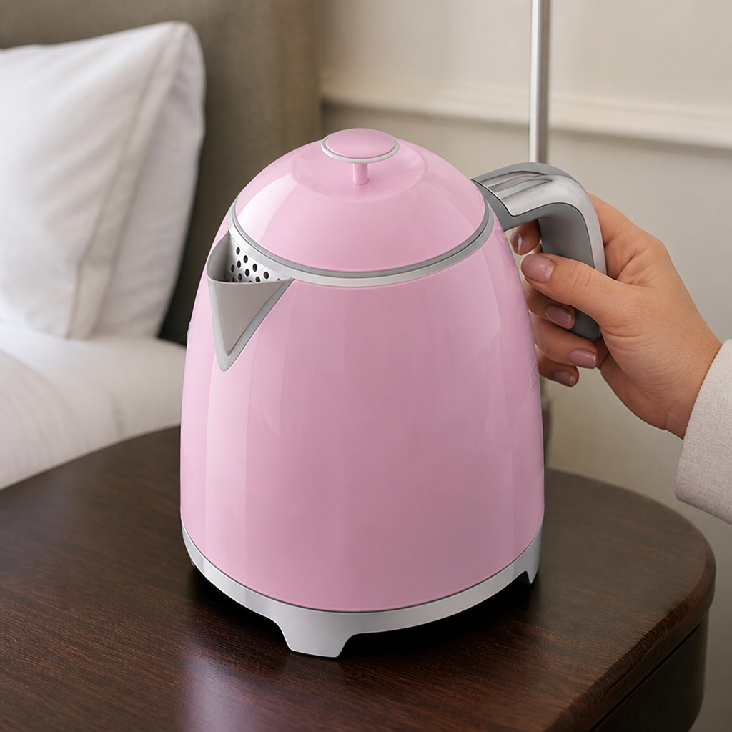 800ml Commercial Mini Kettle Pink Double Wall Design
