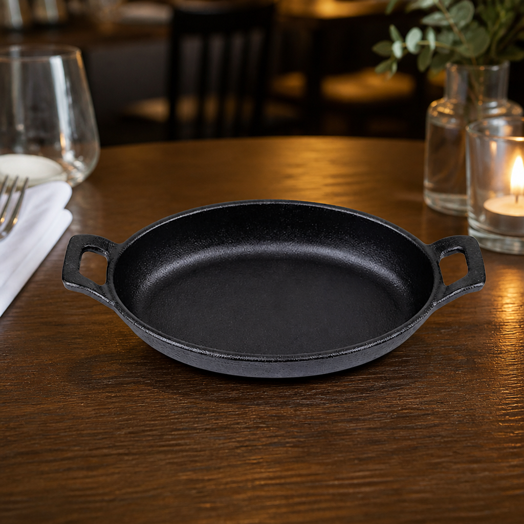 Commercial Cast Iron Oval Eared Dish 180x120mm 0.354 Ltr